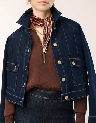 Carlie Half Zip Sweater Deep Mahogany