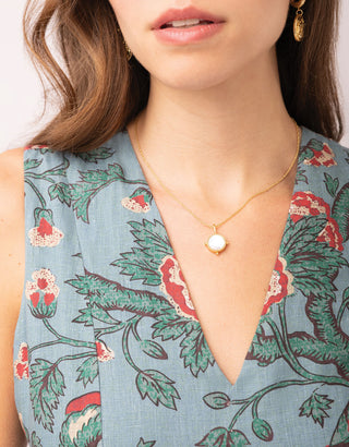 Danica Midi Dress Japonica Bird Blue Spruce
