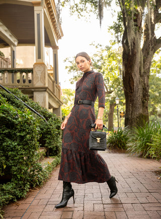 Siren Case Leather Crossbody Black Croc