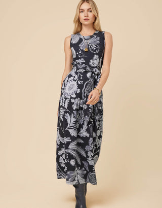 Atalia Midi Dress Serpentine Foliage Slate
