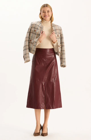 Phoebe Vegan Leather Skirt Cabernet