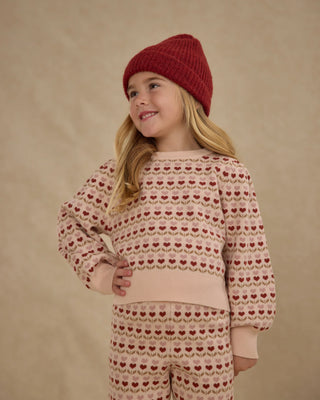 Jacquard Knit Set Ruby Hearts