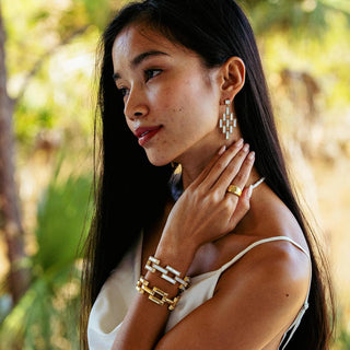 Pathway Post Drop Earrings Gold