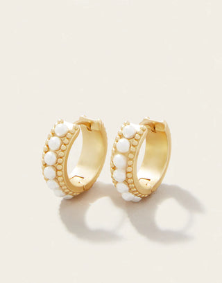 Midi Hoop Earrings Pearl