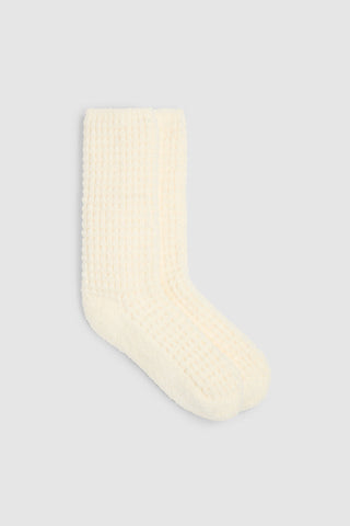 CozyChic Waffle Socks Pearl