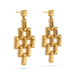 Pathway Post Drop Earrings Gold