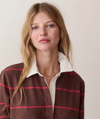 Maggie Rugby Mini Dress Chocolate & Berry Stripe