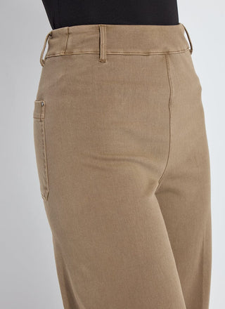Erin Hi Waist Wide Leg Denim Antique Wash Smoked Olive