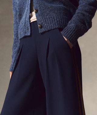 Allison Pleated Trouser Navy/Bronze