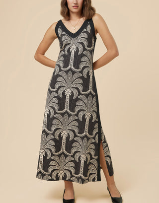 Marissa Midi Dress Bridge Street Palms Black
