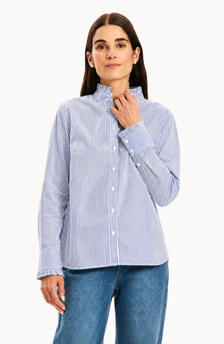 Peggy Ruffle Stripe Navy