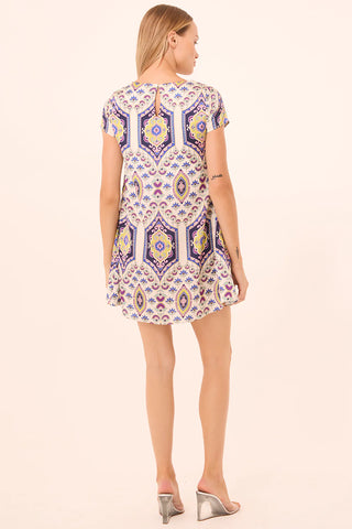 Atalia Mosaic Eye Satin Dress