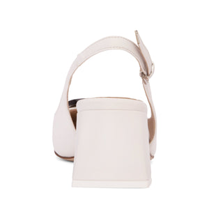 Duchess White Leather Buckle