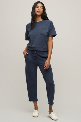 Brushed Fleece Short Sleeve Dropped Shoulder Pullover
