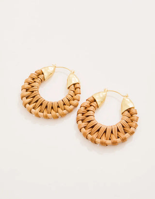 Wicker Hoop Earrings Natural
