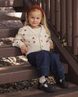 Boxy Crop Cardigan Ruby Bobble Natural