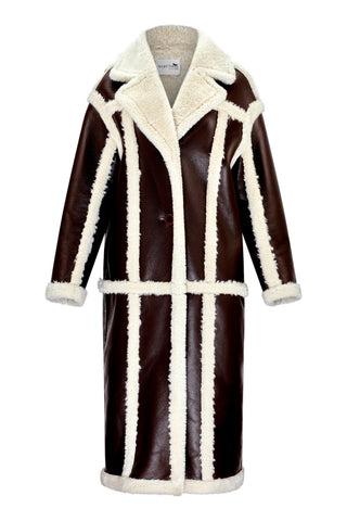 Faux Leather & Shearling Trench