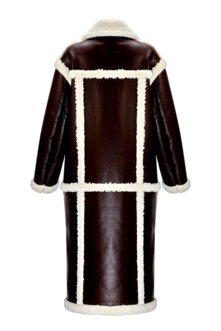 Faux Leather & Shearling Trench