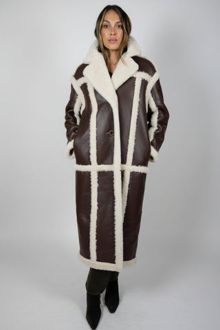 Faux Leather & Shearling Trench
