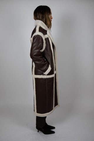 Faux Leather & Shearling Trench