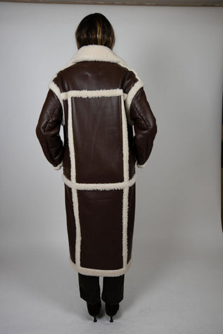 Faux Leather & Shearling Trench