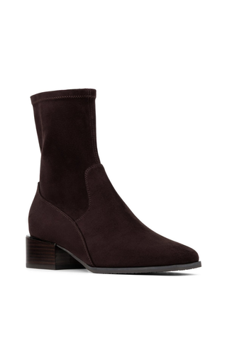 Ashera Mid Heel Boot Dark Brown