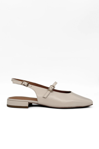 Athena Mary Jane Flats Bone