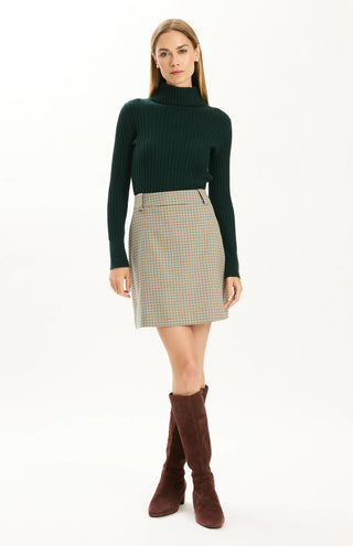 Twiggy Check Skirt Iced Coffee