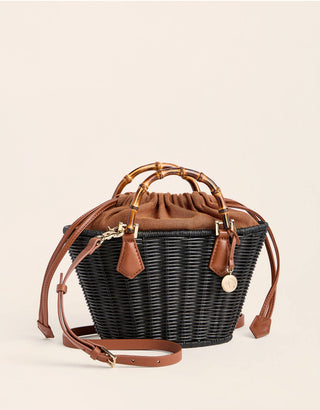 Maeve Wicker Bucket Black