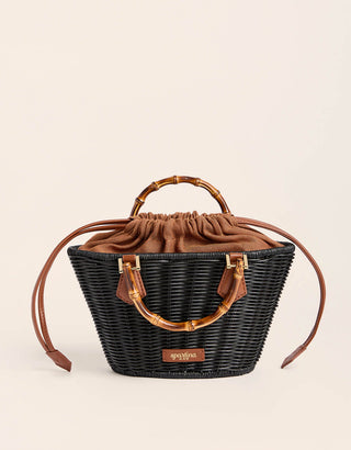 Maeve Wicker Bucket Black