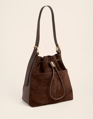 Siren Eden Suede Drawstring Bag Espresso