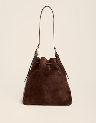 Siren Eden Suede Drawstring Bag Espresso