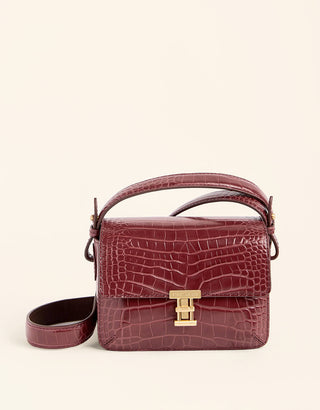 Siren Olivia Phone Leather Crossbody Bordeaux Croc