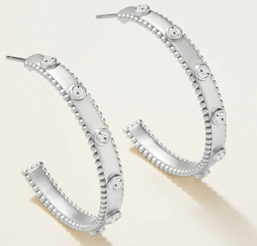 Cristal Hoop Earrings Crystal SIL