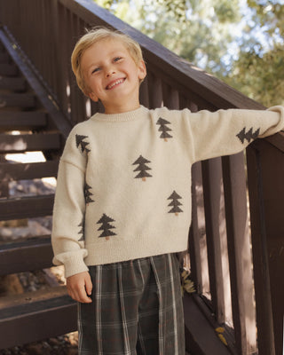 Aspen Sweater Tree Jacquard Parchment