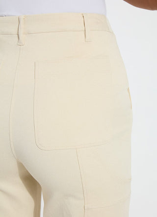 Pamela Utilitarian Wide Leg Crop Pant Ecru