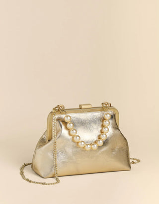 Cali Clutch Gold Leather