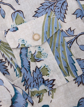 Claudette Blouse Japonica Bird Green