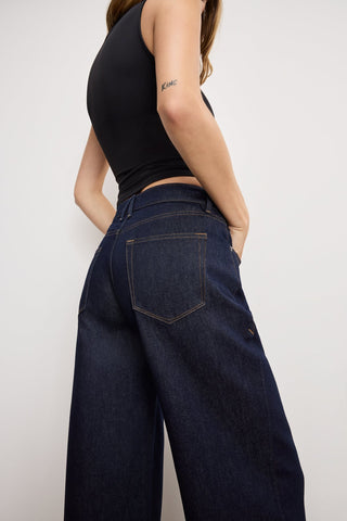 Good Low Rise Baggy Cuffed Jeans Indigo