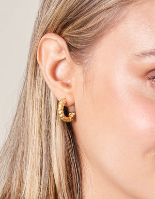 Classic Hoop Earrings Set Gold (2 pairs)