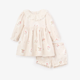 Magical Mouse Pin Cord Dress W/Eyelet Lace Collar and Bloomer