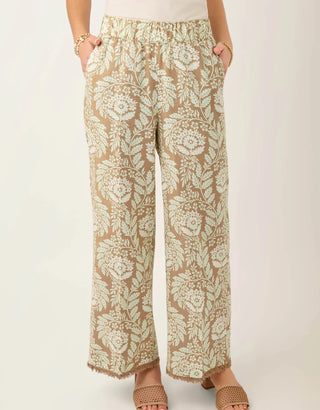 Resort Fringe Palazzo Pant Seawall Scroll Fawn