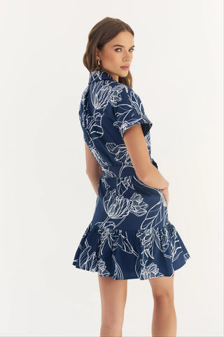 Birgin Dress Dramatic Vining Iris