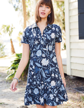 Devin Polo Dress Japonica Floral Navy