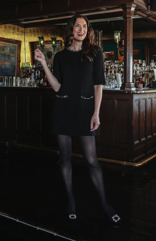 Carmen Crystal Dress Black