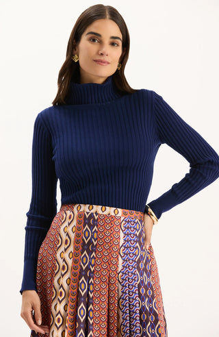 Fiona Silk Twill Pleat Skirt