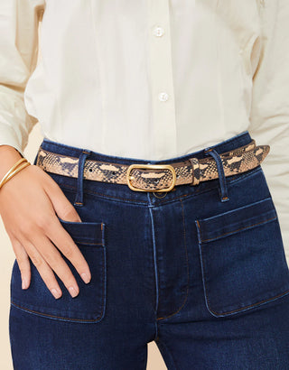 Siren Thin Belt Snake Leather