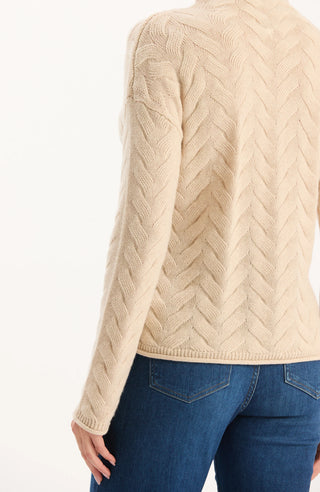 Gracie Cashmere Basketweave Sweater Fog