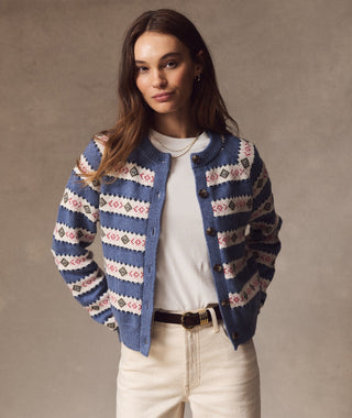 Fiorella Fair Isle Cardigan French Blue