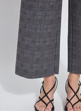 Denver Hi Waist Wide Leg Ponte Pant Glen Plaid